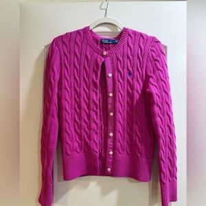Polo Ralph Lauren Pink Cable Knit Cardigan